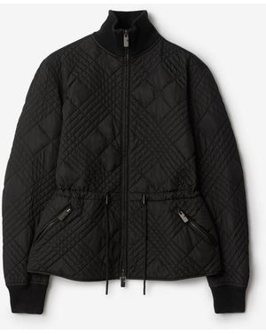 Burberry Micro Check-Stitch Nylon Wakerley Jacket - Black