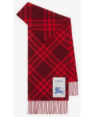 Burberry Check Cashmere Scarf - Red