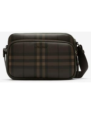 Burberry City Check Pocket Crossbody Bag - Black