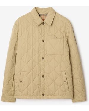 Burberry Quilted Gabardine Overshirt - Natural