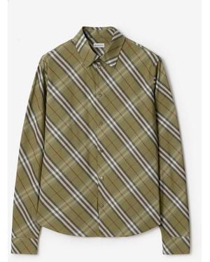 Burberry Relaxed Fit Check Cotton Shirt - Green