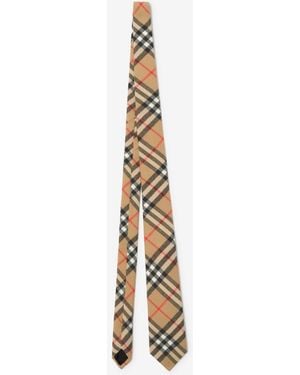 Burberry Check Wool Cashmere Tie - Metallic