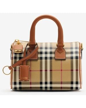 Burberry Mini Check Bowling Bag - Braun