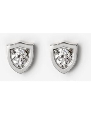 Burberry Shield Stud Earrings - White