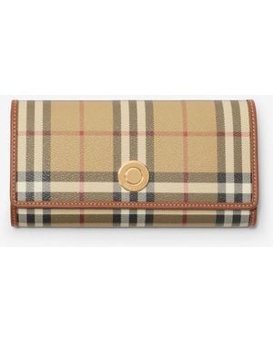 Burberry Check Continental Wallet - Natural