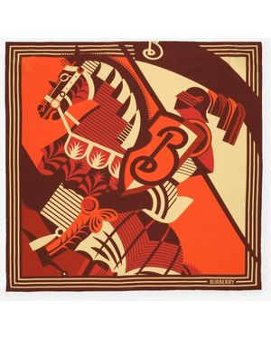 Burberry Knight Silk Scarf - Orange
