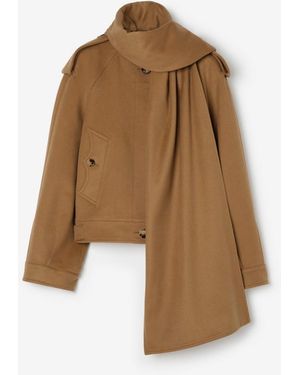 Burberry Detachable Scarf Cashmere Jacket - Brown