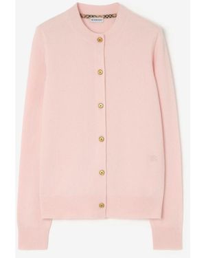 Burberry Cashmere Blend Cardigan - Pink