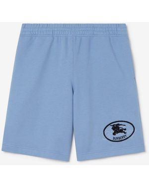 Burberry Knight Stamp Cotton Shorts - Blue