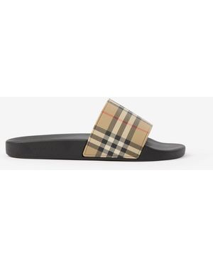 Burberry Vintage Check Print Slides - Multicolour
