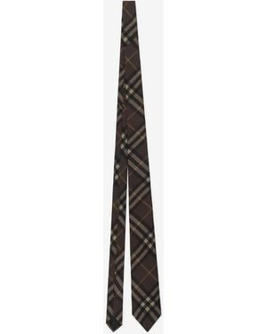 Burberry Check Silk Tie - Black