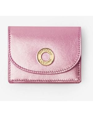 Burberry Small Leather Folding Wallet - Pink