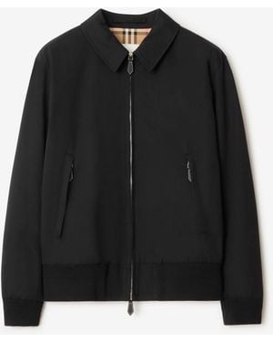 Burberry Gabardine Harrington Jacket - Black