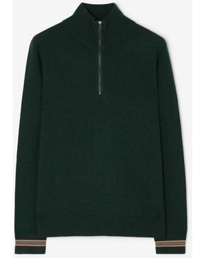 Burberry Wool Half-Zip Jumper - Green