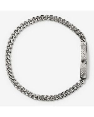 Burberry Engraved Check Chain Bracelet - Metallic