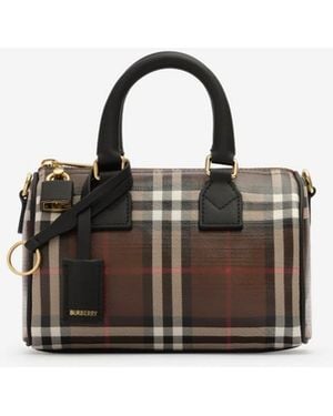 Burberry Mini Check Bowling Bag - Black