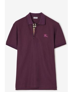 Burberry Cotton Polo Shirt - Purple