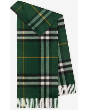 Burberry Check Cashmere Scarf - Green