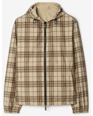 Burberry Reversible Check Newport Hooded Jacket - Natural