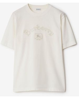 Burberry Gothic Logo Cotton T-Shirt - Blanc