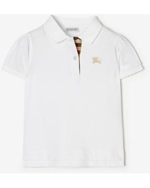 Burberry Childrens Cotton Polo Shirt - White