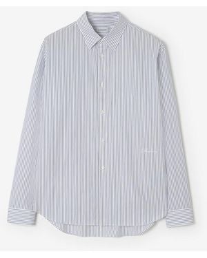 Burberry Relaxed Fit Striped Cotton Shirt - White