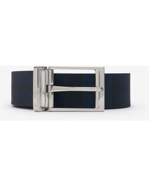 Burberry Reversible Check Belt - Blue