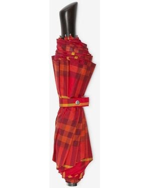 傘・レイングッズ Burberry UMBRELLAS (8098400 C1464) チェック フォールディングアンブレラ (カラント) | Burberry