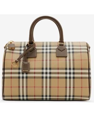 Burberry Medium Check Bowling Bag - Metallic