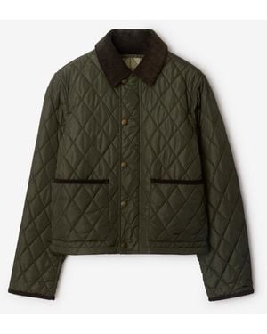 Burberry Cropped Quilted Nylon Jacket - Green