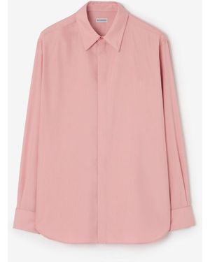 Burberry Relaxed Fit Silk Shirt - Pink
