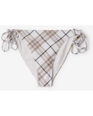 Burberry Check Bikini Briefs - White