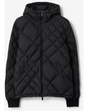 Burberry Check-Stitch Nylon Doversgreen Puffer Jacket - Black