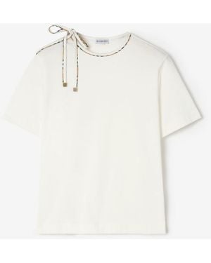 Burberry Tie-Sleeve Cotton T-Shirt - White