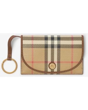 Burberry Check Folding Card Case & Key Ring - Natural