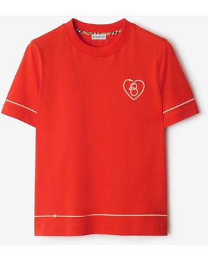 Burberry B Heart Cotton T-Shirt - Red