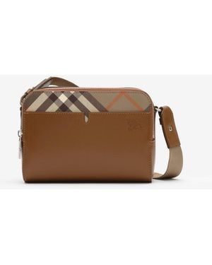 Burberry Pop Check Crossbody Bag - Brown