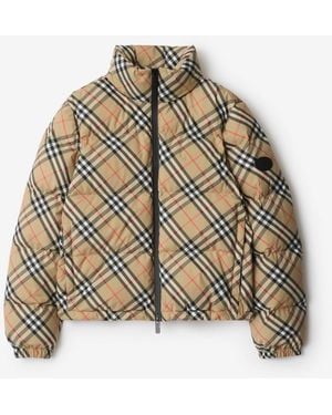 Burberry Check Ambleside Puffer Jacket - Brown