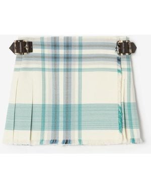 Burberry Check Viscose Blend Mini Kilt - Blue