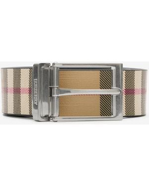 Burberry Reversible Check Belt - Metallic