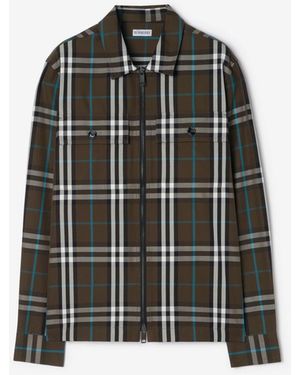 Burberry Check Cotton Overshirt - Black