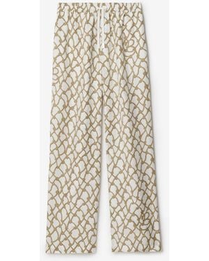 Burberry Knot Silk Pants - Natural
