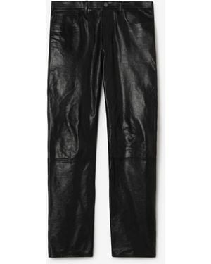 Burberry Leather Trousers - Black