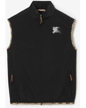Burberry Check Trim Nylon Gilet - Black