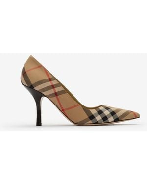 Burberry Check Dame High Pumps - Metallic