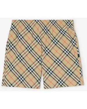 Burberry Check Swim Shorts - Natural