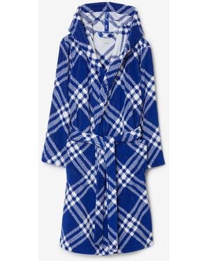 Burberry Check Cotton Robe - Blue