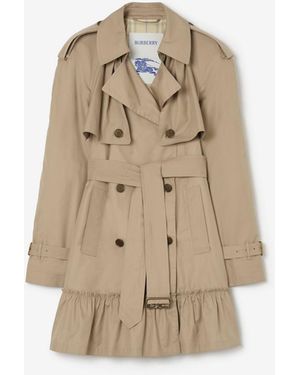 Burberry Short Gabardine Tillydrine Trench Coat - Natural