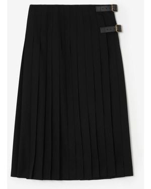 Burberry Wool Midi Kilt - Black
