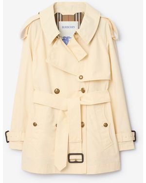 Burberry Short Lightweight Cotton Fitzrovia Trench Coat - Natural